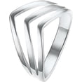 thumbnail image 1 of 316L Stainless Steel Rose Gold Statement Pointed Chevron Ring, 1 of 4