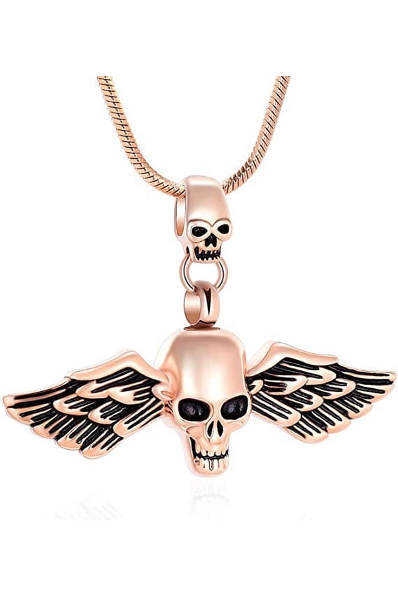 316L Stainless Steel Skull Pendant Necklace for Men Skull Pendant Necklace for Men Urn Necklace for Ashes Grandma Grandpa Mom Dad Papa Nana Brother Sister