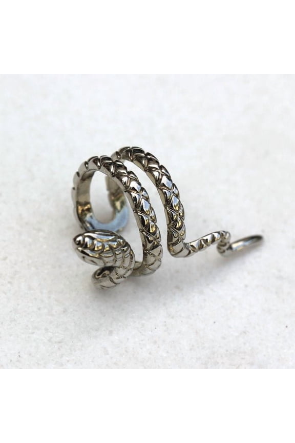 316L Stainless Steel Snake Double Ring Fake Cartilage Ear Cuff