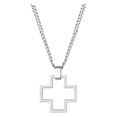 thumbnail image 1 of 316L Stainless Steel Square Cross Outline Necklace, 24", 1 of 1