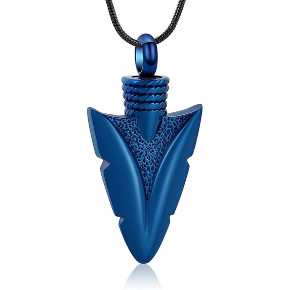 316L Stainless Steel Tribal Spearpoint Arrowhead Urn Necklace for Men / Women : Arrowhead Cross Memorial Pendant Cremation Ash Jewelry Bereavement Keepsakes Gift for Loss of a Loved One