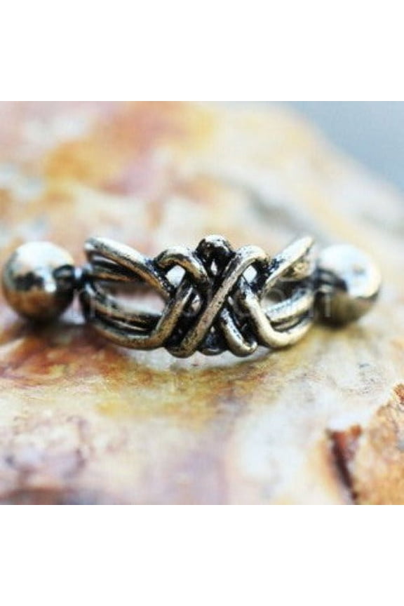 Wire Wrapped Cartilage Cuff Earrings, Silvertone
