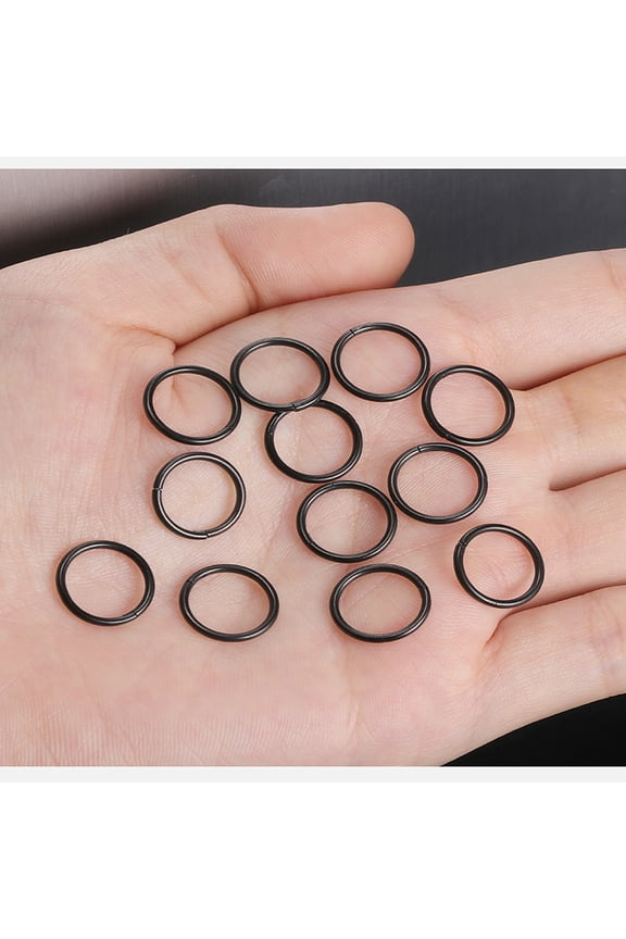 316L Surgical Stainless Steel Hoop Cartilage Earrings Nose Rings for Men Piercing Body Jewelry Black 1.6mm Inner Diameter: 12mm