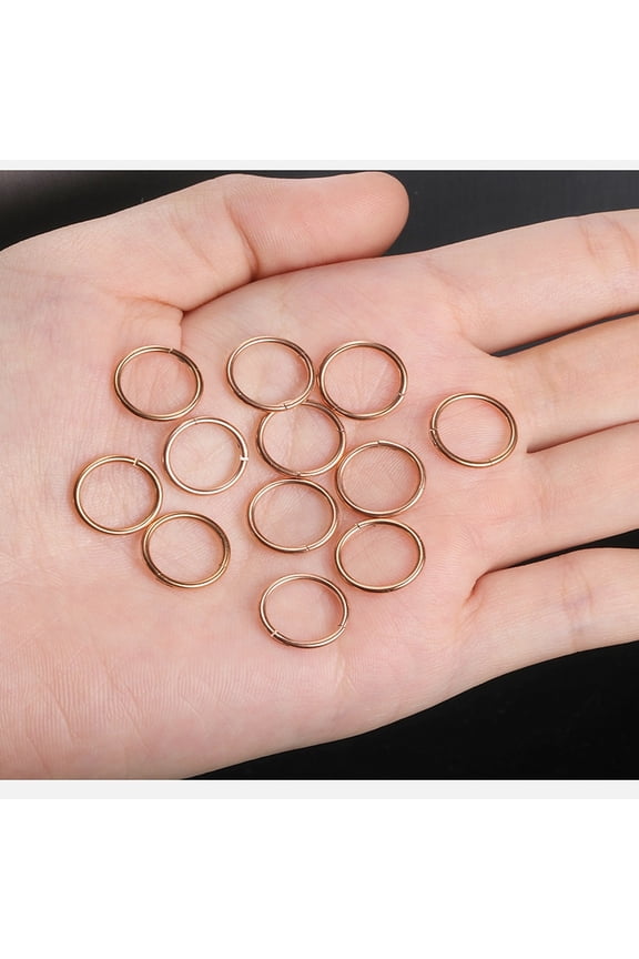 316L Surgical Stainless Steel Hoop Cartilage Earrings Nose Rings for Men Piercing Body Jewelry Light Gold 0.8mm Inner Diameter: 6mm for DIY