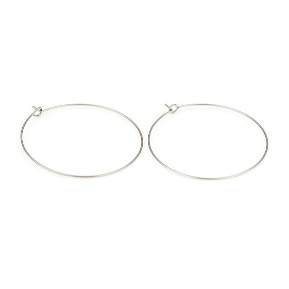 316L Surgical Stainless Steel Hoop Earring Findings Wine Glass Charms Findings Stainless Steel Color 25x0.8mm 20 Gauge