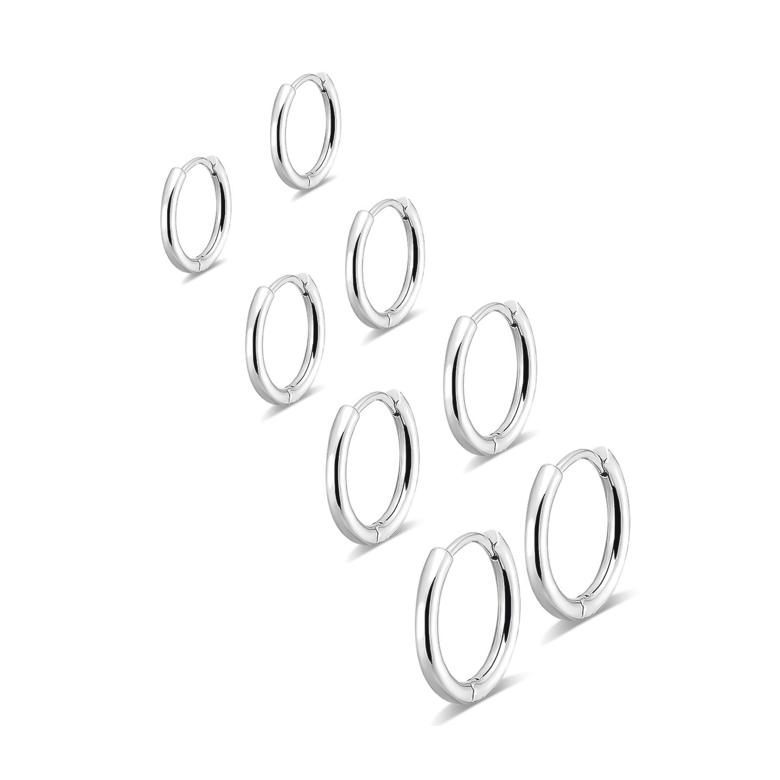 FAMARINE Chunky Hoop Earrings For Women - Thick Open Hoop Fashion Jewelry, 17mm Wide, Lead & Nickel Free, Dome Style