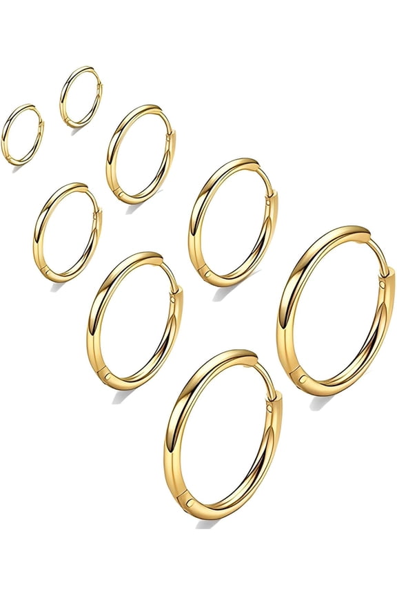 316L Surgical Stainless Steel Huggie Hoop Earrings 6mm 8mm 10mm 11mm 12mm 14mm Hypoallergenic Earrings Hoop Cartilage Helix Lobes Hinged Sleeper Earrings For Men Women