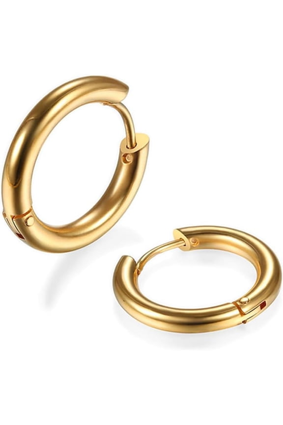 316L Surgical Stainless Steel Huggie Hoop Earrings 6mm 8mm 10mm 11mm 12mm 14mm Hypoallergenic Earrings Hoop Cartilage Helix Lobes Hinged Sleeper Earrings For Men Women