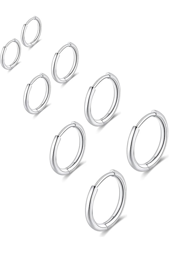 316L Surgical Stainless Steel Huggie Hoop Earrings 6mm 8mm 10mm 11mm 12mm 14mm Hypoallergenic Earrings Hoop Cartilage Helix Lobes Hinged Sleeper Earrings For Men Women