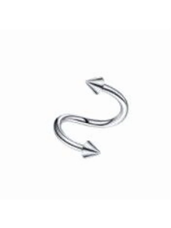 316L Surgical Stainless Steel Spiral Lip Rings with Spikes for Woman Men Stainless Steel color Inner Diameter: 8mm Pin: 1.2mm Head: 3mm