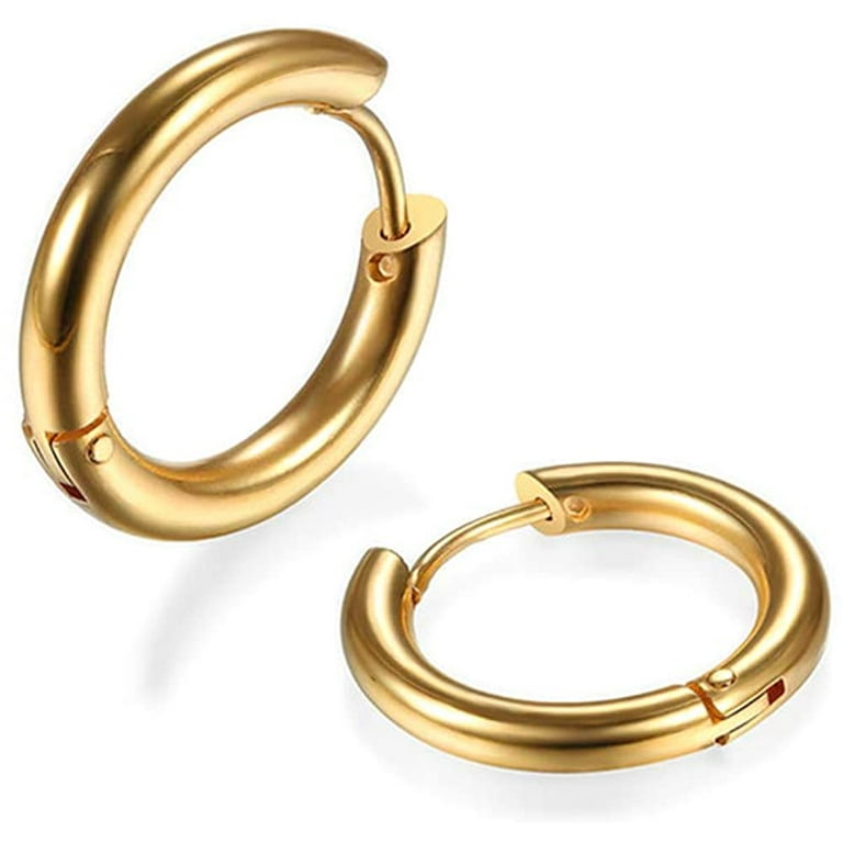 316L Surgical Stainless Steel Tiny Huggie Hoop Earrings 6mm Hypoallergenic Earrings Small Hoop Cartilage Helix Lobes Hinged Sleeper Earrings for Women