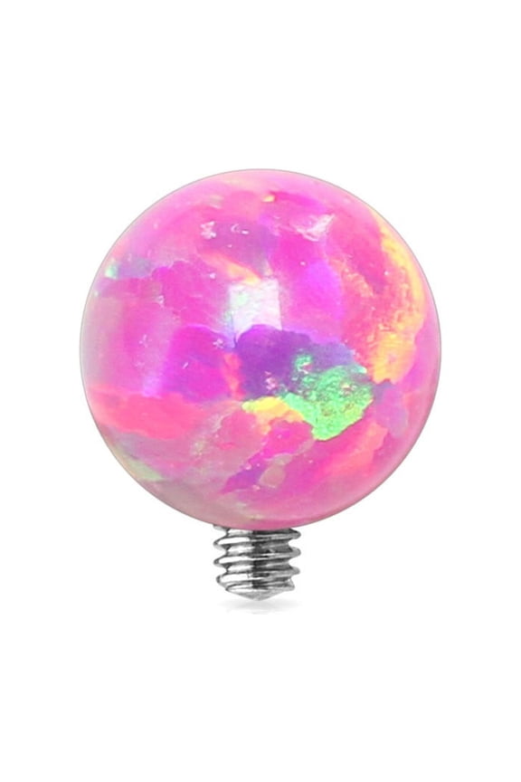 316L Surgical Steel 316L Surgical Steel Dermal Anchor Top with Opal Ball 14g
