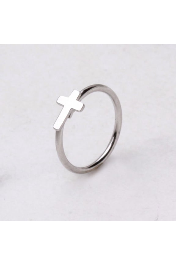 316L Surgical Steel Annealed Cross Nose Hoop