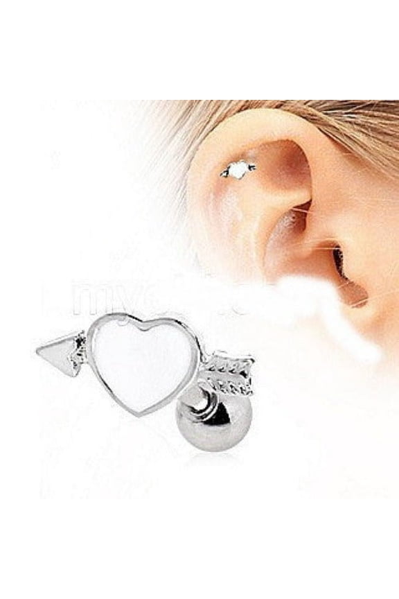 316L Surgical Steel Arrow Through Your Heart Cartilage Earring