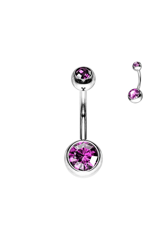 316L Surgical Steel Belly Button Rings 14G CZ Belly Navel Rings 10mm Belly Bars 10mm 3/8 Inch