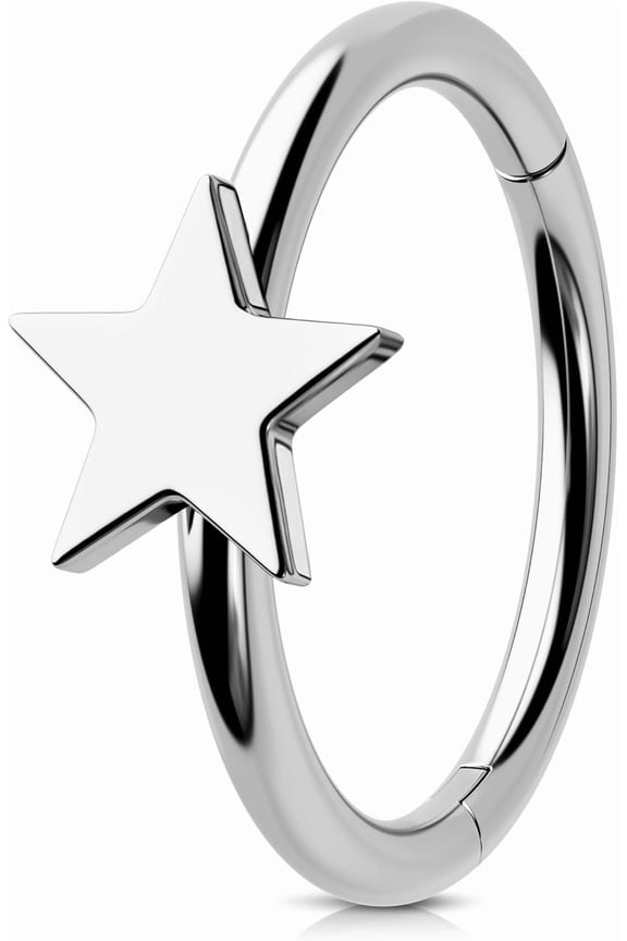 316L Surgical Steel Cartilage Hoop Earrings Star Nose Hoop Ring 16g Lip Ring Tragus Daith Helix Piercing Jewelry for Women