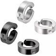 thumbnail image 1 of 316L Surgical Steel Clip On Men Women Hypoallergenic Non-piercing Hoop Earrings, 1 of 22