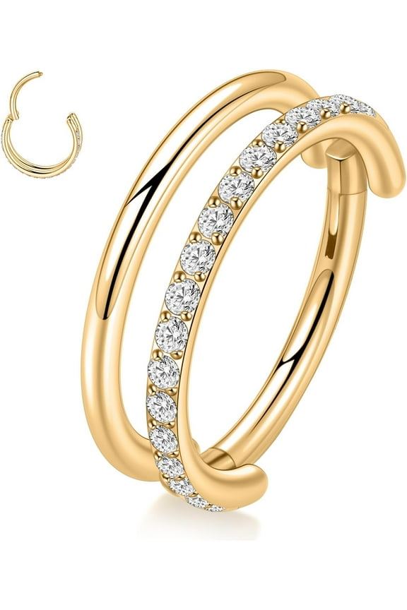 316L Surgical Steel Conch Helix Piercing Jewelry Cartilage Hoop Earring Septum Ring Nose Ring Rook Lobe Daith Tragus Piercing Jewelry 16G Double/Triple Hoop