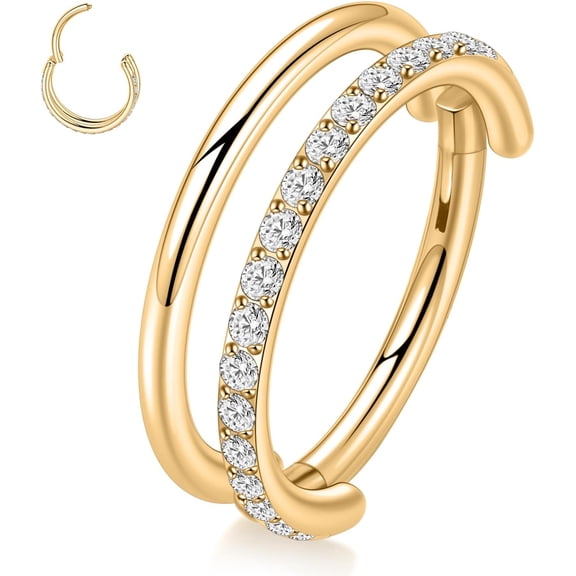 316L Surgical Steel Conch Helix Piercing Jewelry Cartilage Hoop Earring Septum Ring Nose Ring Rook Lobe Daith Tragus Piercing Jewelry 16G Double/Triple Hoop