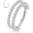 thumbnail image 1 of 316L Surgical Steel Conch Helix Piercing Jewelry Cartilage Hoop Earring Septum Ring Nose Ring Rook Lobe Daith Tragus Piercing Jewelry 16G Double/Triple Hoop, 1 of 6