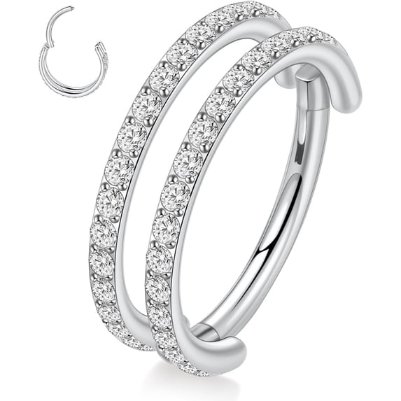 316L Surgical Steel Conch Helix Piercing Jewelry Cartilage Hoop Earring Septum Ring Nose Ring Rook Lobe Daith Tragus Piercing Jewelry 16G Double/Triple Hoop