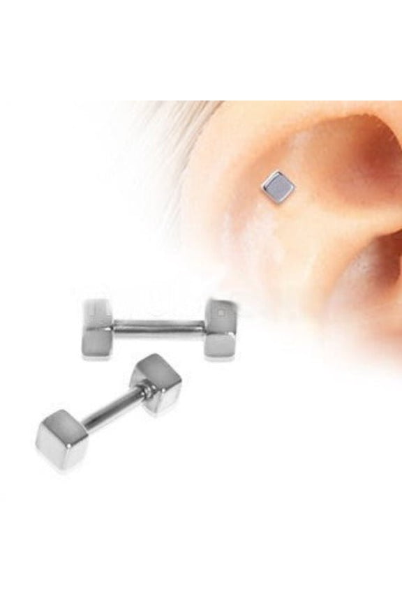 316L Surgical Steel Cubed Cartilage Earring