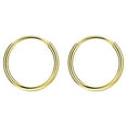 thumbnail image 1 of 316L Surgical Steel Earrings for Women Gold Plated Hoop Earring 8mm Endless Hoop Earrings, 1 of 4