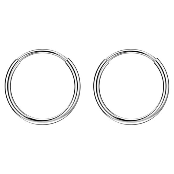 316L Surgical Steel Earrings for Women Silver Hoop Earring 10mm Endless Hoop Earrings