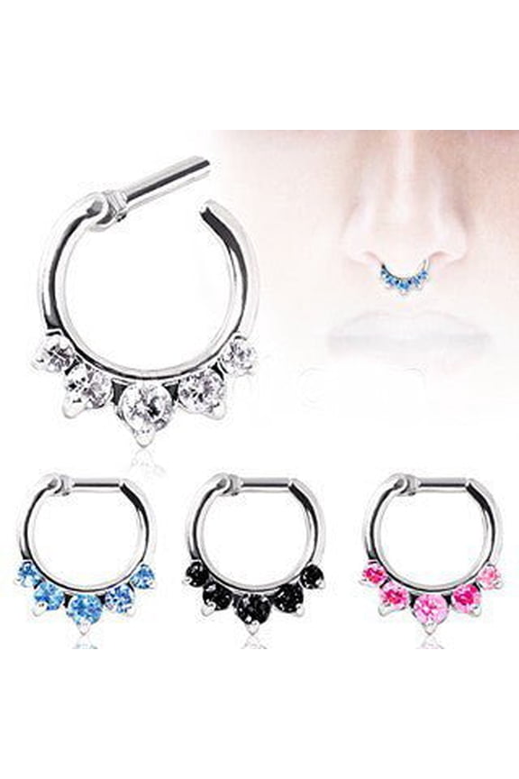 316L Surgical Steel Gemmed Princess Septum Clicker