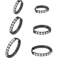 316L Surgical Steel Huggie Hoop Earrings,Dainty Pave Cubic Zirconia