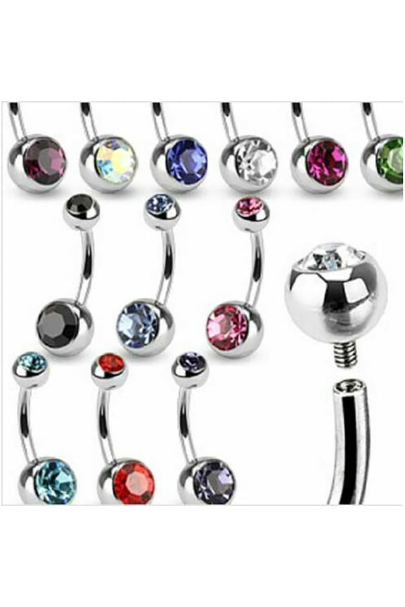 316L Surgical Steel Internally threaded Belly Ring