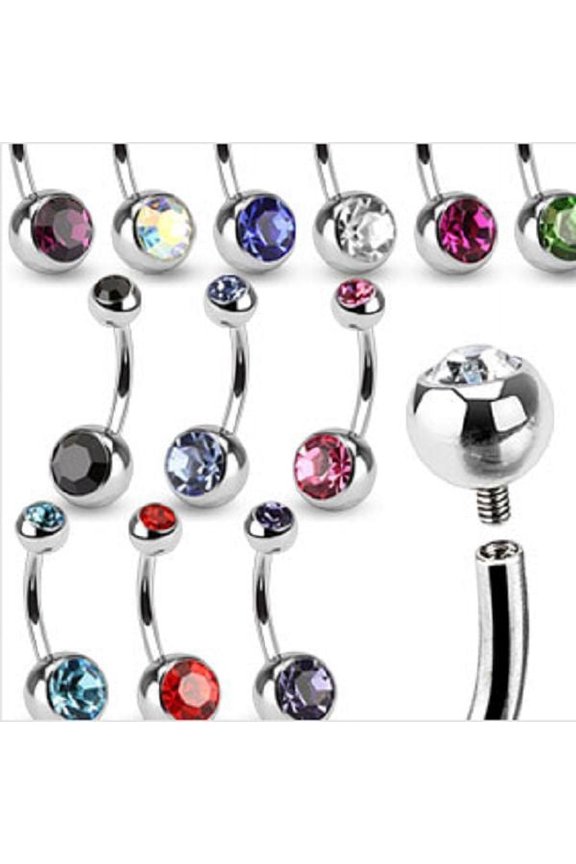 316L Surgical Steel Internally threaded Belly Ring