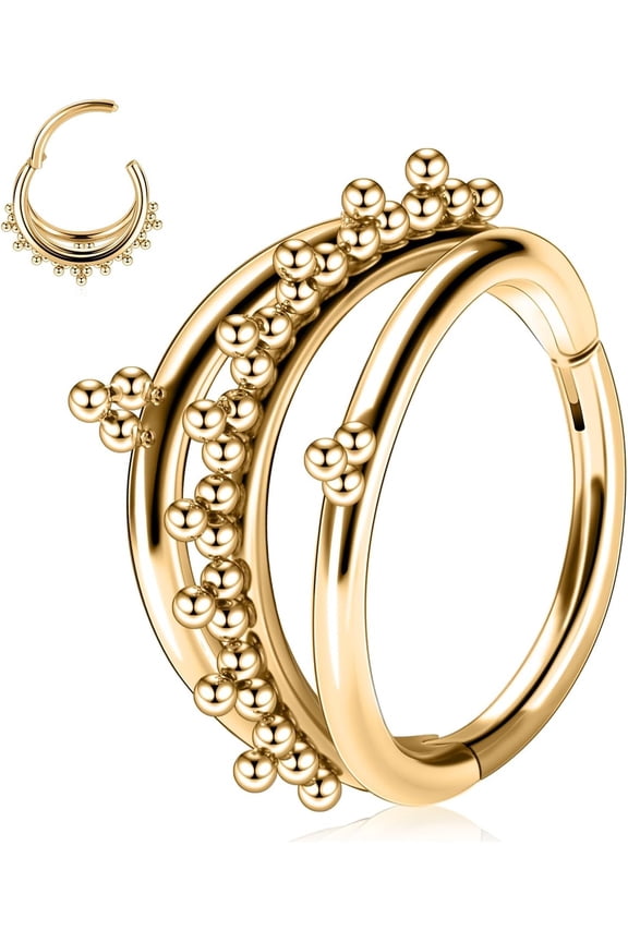 316L Surgical Steel Septum Clicker Ring Nose Ring Hoop Sleeper Hoop Earring Helix Rook Conch Cartilage Daith Tragus Earrings Lobe Nose Piercing Jewelry for Women[u233]