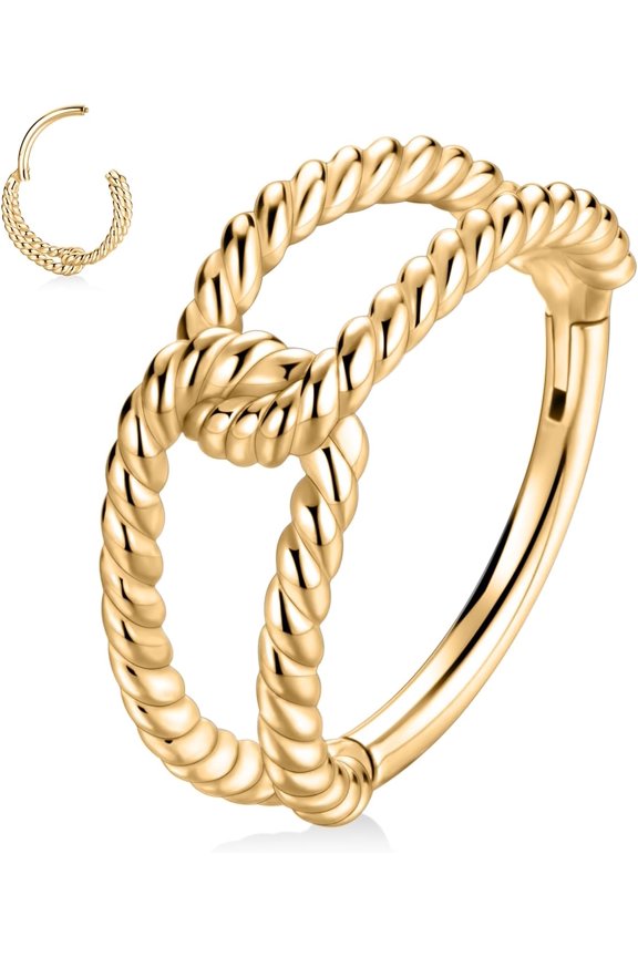 316L Surgical Steel Septum Clicker Ring Nose Ring Hoop Sleeper Hoop Earring Helix Rook Conch Cartilage Daith Tragus Earrings Lobe Nose Piercing Jewelry for Women[f315]