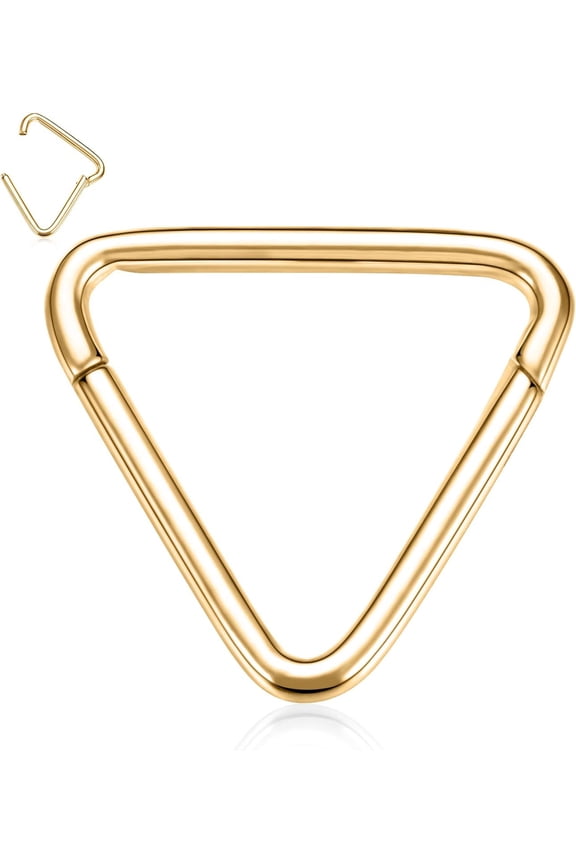 316L Surgical Steel Septum Ring Triangle Nose Rings Hoops Daith Helix Tragus Rook Piercing Jewelry Cartilage Earring 16G[v523]