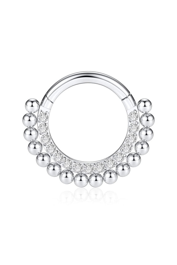 316L Surgical Steel Septum Rings 16G 8/10/12mm Septum Jewelry with CZ Daith Piercing Jewelry Hinged Segment Cartilage Conch Hoop Septum Clicker