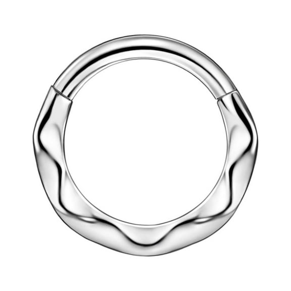 316L Surgical Steel Wavy Hinged Piercing Earrings Hoop for Daith Septum Piercing 16 gauge Septum Jewelry 8mm Septum Rings