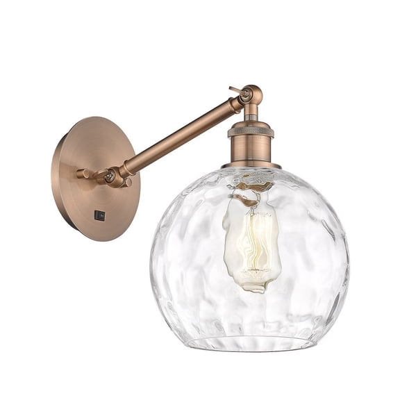 317-1W-AC-G1215-8-LED-Innovations Lighting-Athens - 1 Light Wall Sconce In Industrial Style-12.38 Inches Tall and 8 Inches Wide Antique Copper Clear
