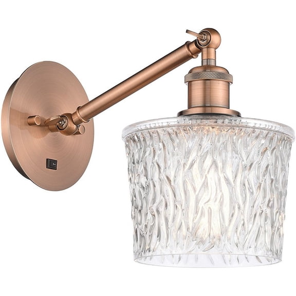 317-1W-AC-G402-LED-Innovations Lighting-Niagra - 1 Light Wall Sconce In Art Nouveau Style-10.88 Inches Tall and 6.5 Inches Wide Antique Copper Clear