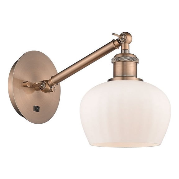 317-1W-AC-G91-LED-Innovations Lighting-Fenton - 1 Light Wall Sconce In Art Nouveau Style-9.88 Inches Tall and 6.5 Inches Wide Antique Copper Matte