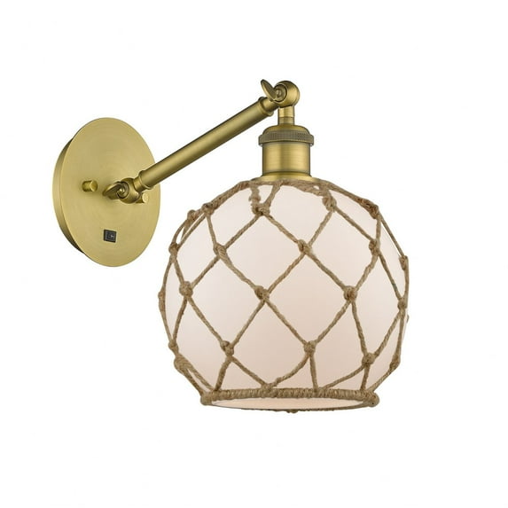 317-1W-BB-G121-8RB-LED-Innovations Lighting-Athens - 1 Light Wall Sconce In Industrial Style-12.38 Inches Tall and 8 Inches Wide Brushed Brass