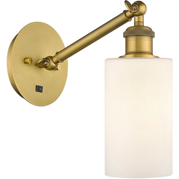 317-1W-BB-G801-LED-Innovations Lighting-Clymer - 1 Light Wall Sconce In Art Nouveau Style-11.25 Inches Tall and 5.3 Inches Wide Brushed Brass Matte