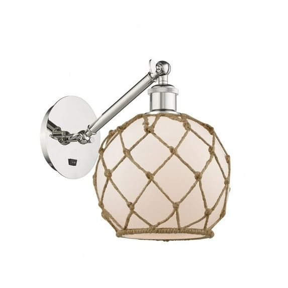 317-1W-PN-G121-8RB-LED-Innovations Lighting-Athens - 1 Light Wall Sconce In Industrial Style-12.38 Inches Tall and 8 Inches Wide Polished Nickel