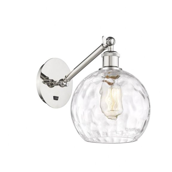 317-1W-PN-G1215-8-LED-Innovations Lighting-Athens - 1 Light Wall Sconce In Industrial Style-12.38 Inches Tall and 8 Inches Wide Polished Nickel Clear