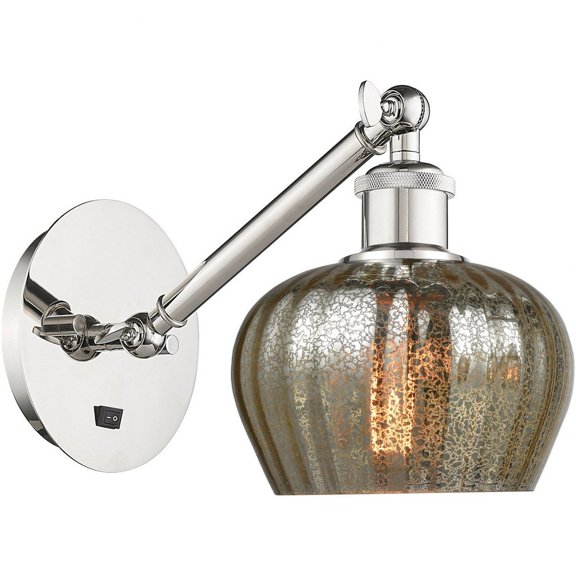 317-1W-PN-G96-LED-Innovations Lighting-Fenton - 1 Light Wall Sconce In Art Nouveau Style-9.88 Inches Tall and 6.5 Inches Wide Polished Nickel Mercury