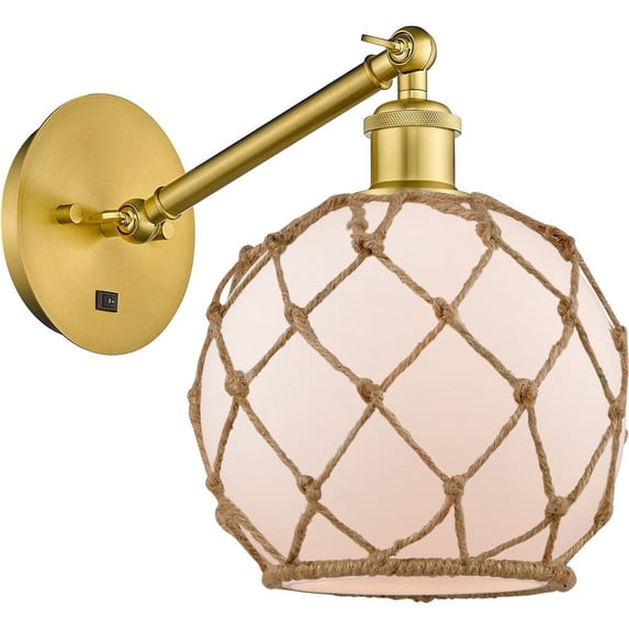 317-1W-SG-G121-8RB-LED-Innovations Lighting-Athens - 1 Light Wall Sconce In Industrial Style-12.38 Inches Tall and 8 Inches Wide Satin Gold