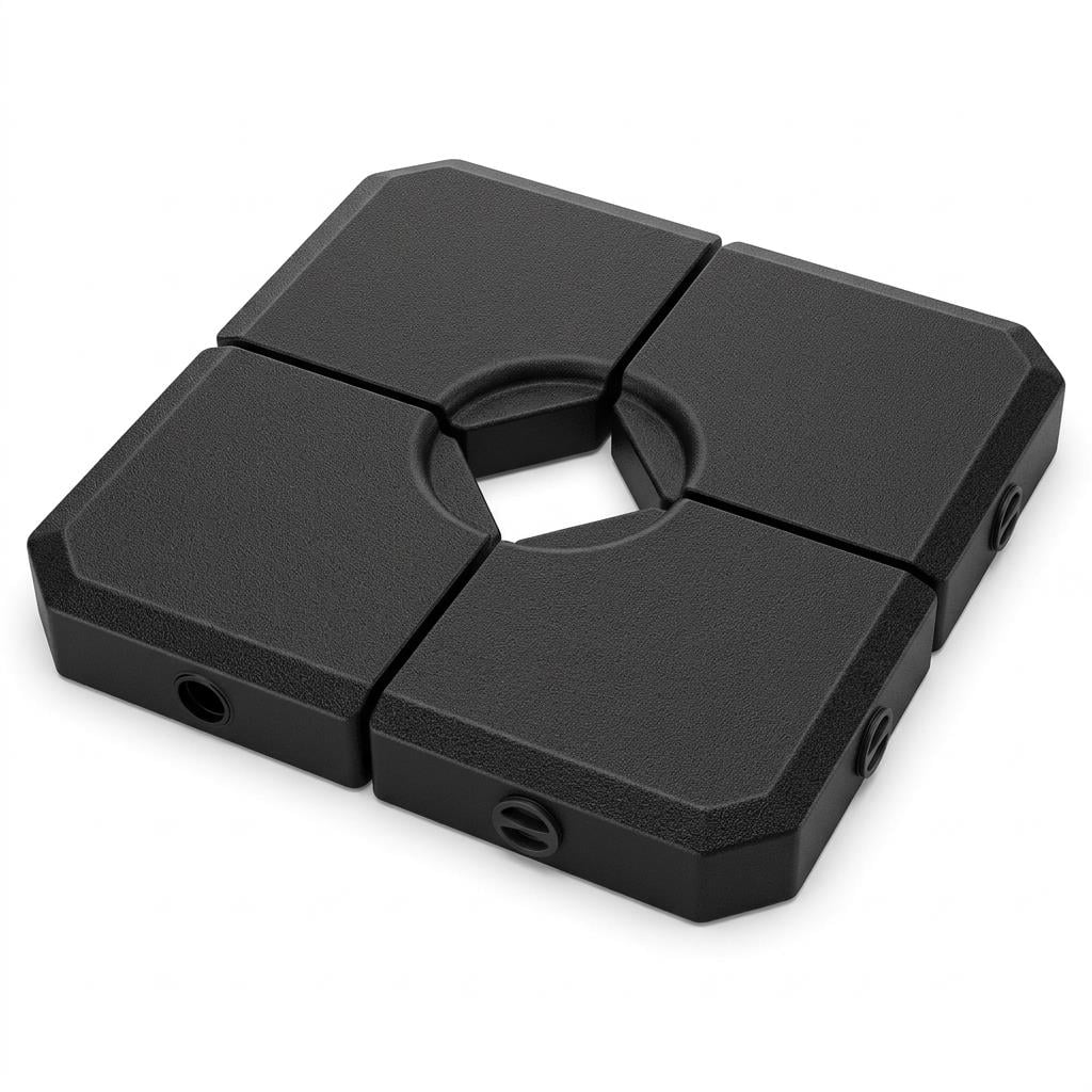 317 Lbs Offset Cantilever Umbrella Base, Fillable Umbrella Stand for Patios Gardens and Yard, HDPE Cantilever Umbrella Base with Sealed Spouts