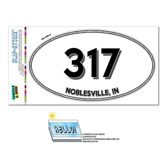 317 - Noblesville, IN - Indiana - Oval Area Code Sticker