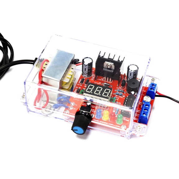 317 adjustable power supply kit, -110 to 1.25-12 voltage regulator module with display, signal generator & power module, electronic soldering practice kit for learning