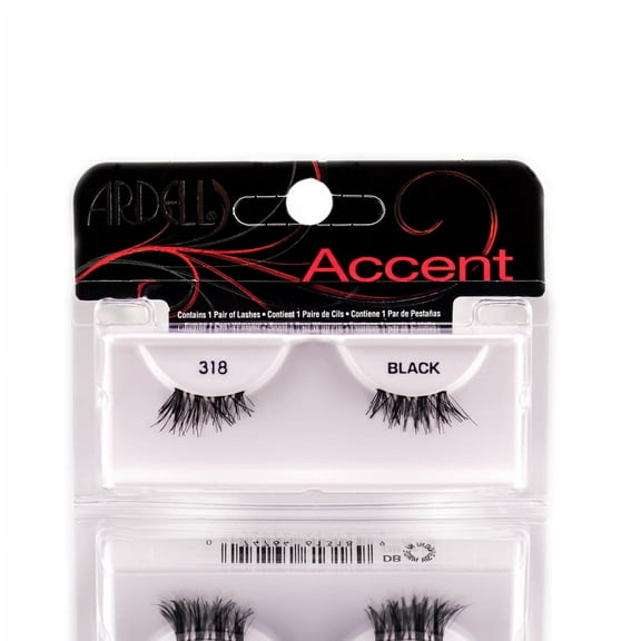 318 Black , Ardell Professional Accent Lashes , Hair Scalp Skin Body - Pack of 1 w/ SLEEK Teasing Comb